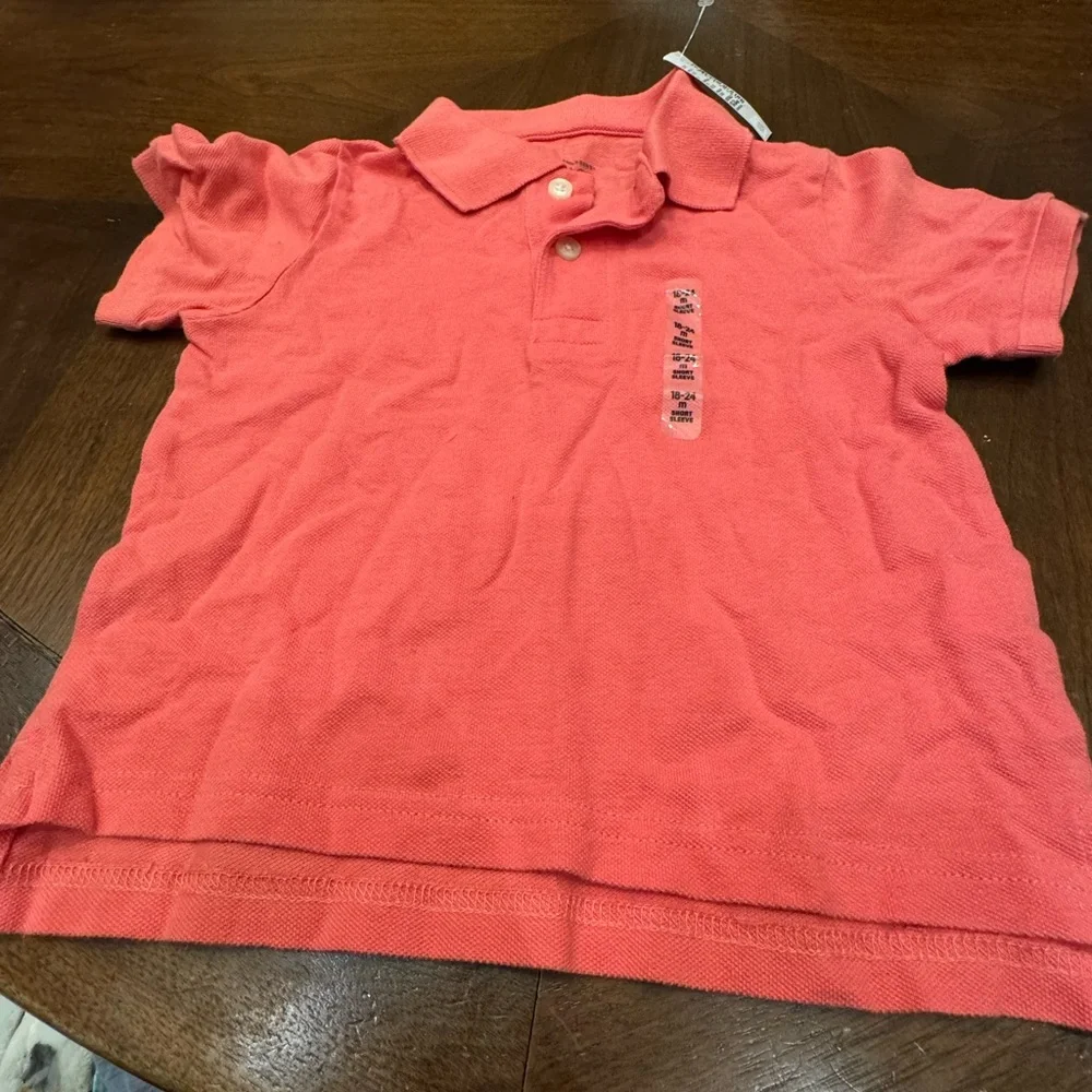 The Children's Place Vibrant Coral Polo Shirt Size 18-24 mos NWT
